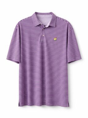 Masters Tech Augusta National Golf Polo Shirt XL Purple Striped Masters Logo